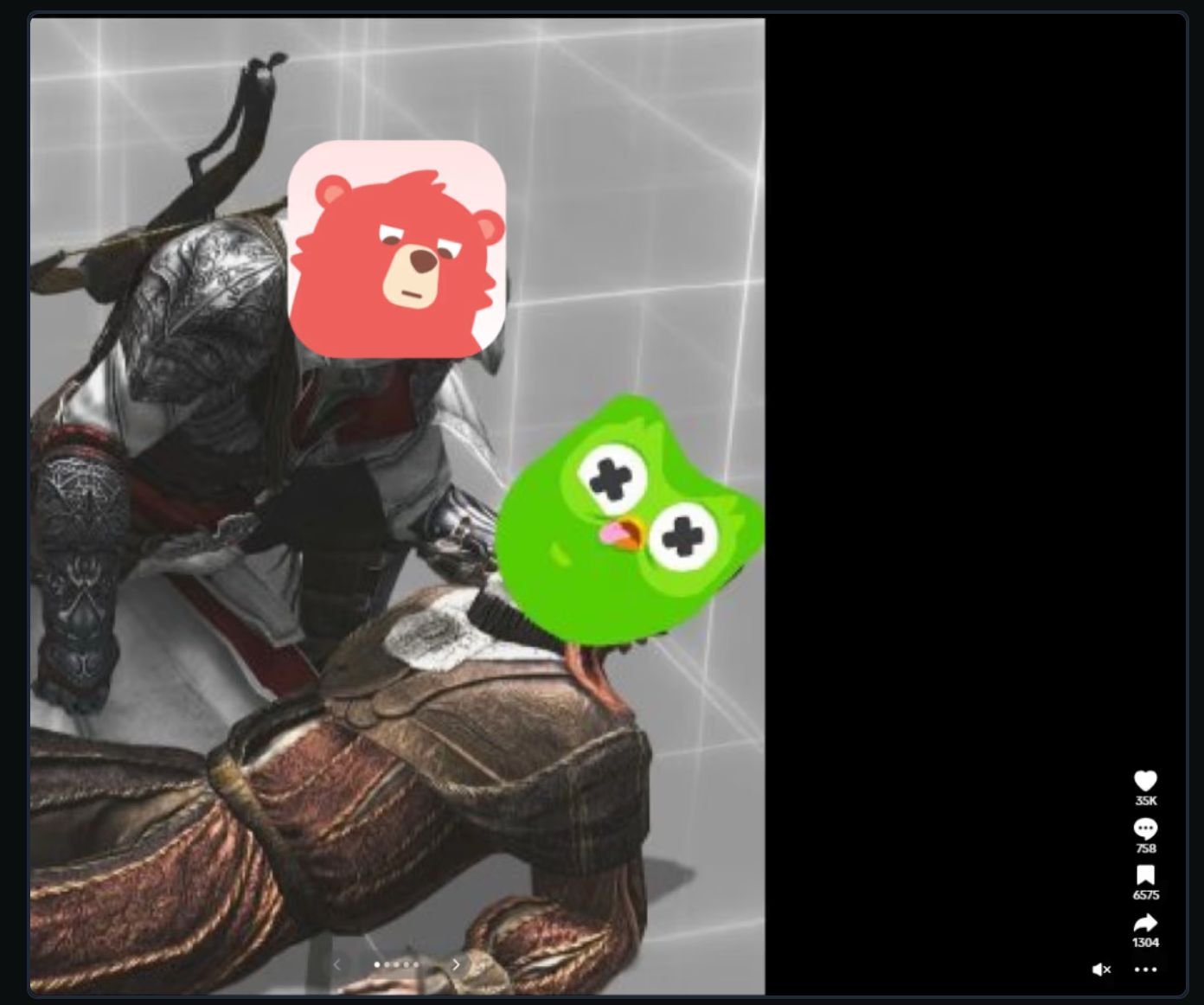Fito assassinates Duolingo meme